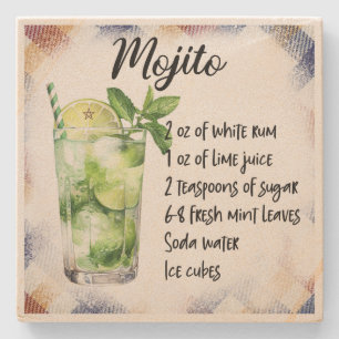 Dessous-de-verre En Pierre Créez Votre Propre Recette de Cocktail Mojito Flor