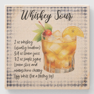 Dessous-de-verre En Pierre Créez Votre Propre Recette de Whisky Sour au Plaid