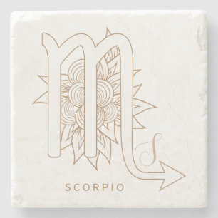 Dessous-de-verre En Pierre Créez votre propre Scorpion élégant or et blanc