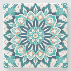 Dessous-de-verre En Pierre Créez Votre Propre Talavera Fausse Bleu Or Sarcell