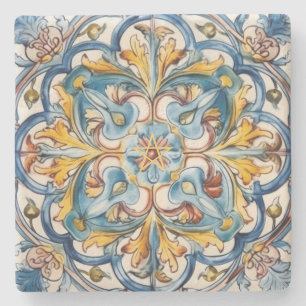 Dessous-de-verre En Pierre Créez votre propre Talavera fausse rouge jaune ble