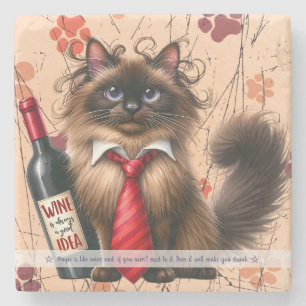 Dessous-de-verre En Pierre Créez Votre Propre Vin Drôle au Chocolat pour Chat
