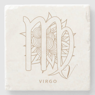 Dessous-de-verre En Pierre Créez Votre Vierge Élégante Or & Blanc