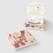 Dessous-de-verre En Pierre Crème Noir Noir Cachet Noël (Côté)