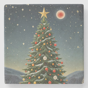 Dessous-de-verre En Pierre Crimson Noel