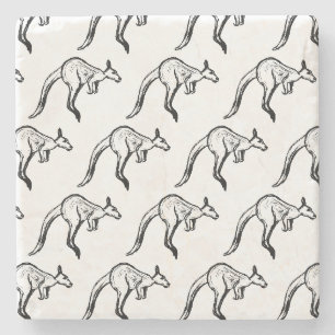 Dessous-de-verre En Pierre Crochet noir et blanc Kangaroo