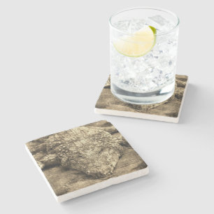Dessous-de-verre En Pierre Crocodile Vintage