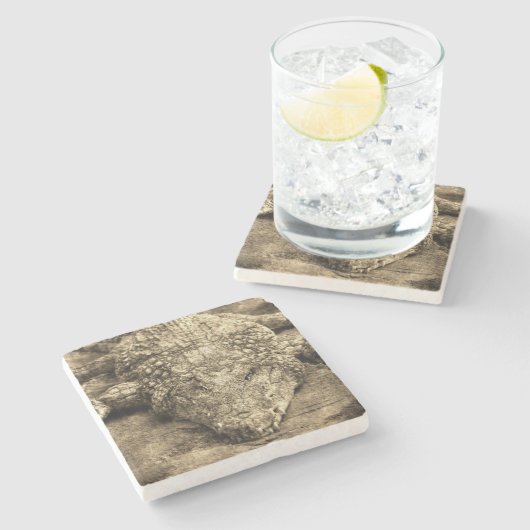 Dessous-de-verre En Pierre Crocodile Vintage (Côté)
