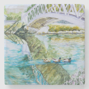 Dessous-de-verre En Pierre Croisement de canal