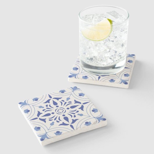 Dessous-de-verre En Pierre Croix Azure Bloom (Côté)