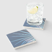 Dessous-de-verre En Pierre Croquis minimalisme Feuille Palm Tree (Côté)