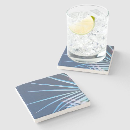 Dessous-de-verre En Pierre Croquis minimalisme Feuille Palm Tree (Côté)