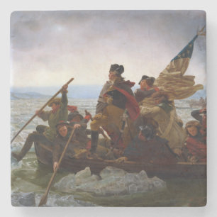 Dessous-de-verre En Pierre Crossing Delaware 1776 : Général George Washington
