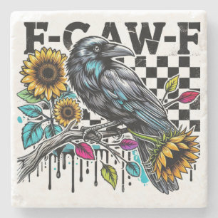 Dessous-de-verre En Pierre Crow Raven F-CAW-F Drôle Halloween