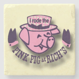 Dessous-de-verre En Pierre Cru, je suis monté le porc rose, les dessous de