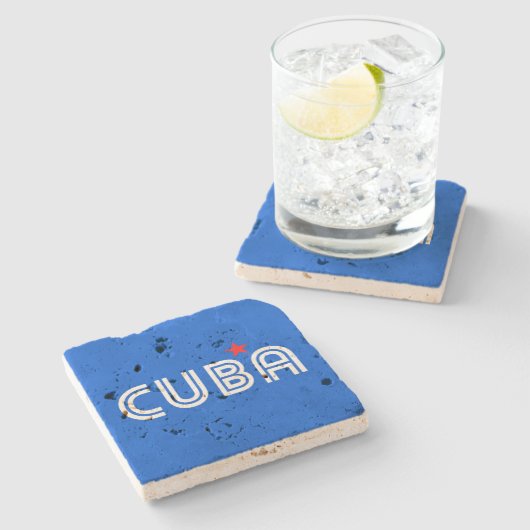 Dessous-de-verre En Pierre Cuba Retro (Côté)