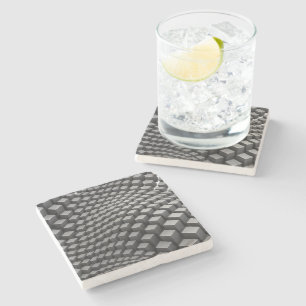 Dessous-de-verre En Pierre Cube de métal ondulant