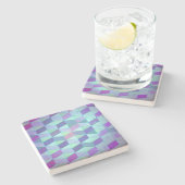 Dessous-de-verre En Pierre Cubes en triangles Motif géométrique (Côté)