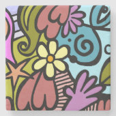 Dessous-de-verre En Pierre Cubisme Abstrait moderne (Devant)