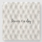 Dessous-de-verre En Pierre Cuir Blanc Faux Romantique (Devant)