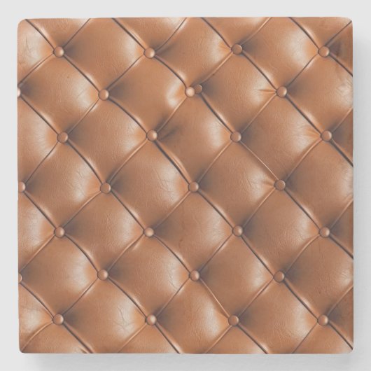 Dessous-de-verre En Pierre Cuir Brown Faux (look cuir) (Devant)