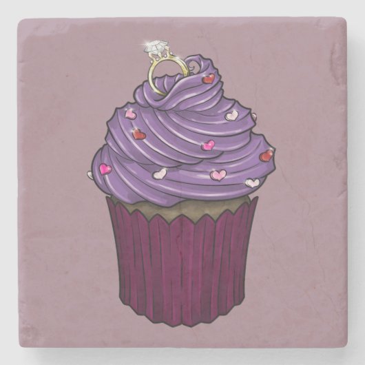 Dessous-de-verre En Pierre Cupcake de proposition douce (Devant)