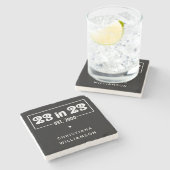 Dessous-de-verre En Pierre Custom 23rd Birthday Gift 23 en 23 Est 2000 (Côté)