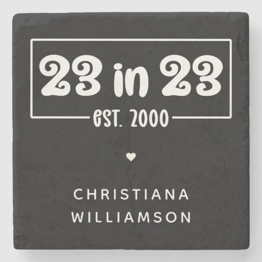 Dessous-de-verre En Pierre Custom 23rd Birthday Gift 23 en 23 Est 2000 (Devant)