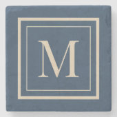 Dessous-de-verre En Pierre Custom Blue & Vanilla Framed Monogram (Devant)