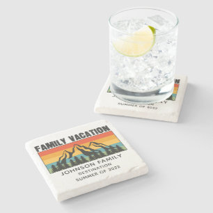 Dessous-de-verre En Pierre Custom Family Vacation Mountains Randonnée Camping