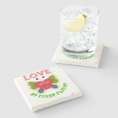 Dessous-de-verre En Pierre Custom Fuzzy Heart Butterfly Gift (Côté)