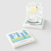 Dessous-de-verre En Pierre Custom Name / Text Fiji (Côté)