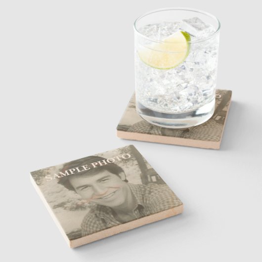 Dessous-de-verre En Pierre Custom Photo Stone Coaster – Photo (Côté)