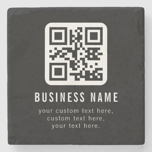 Dessous-de-verre En Pierre Customizable QR Code & Editable Text Design (Devant)