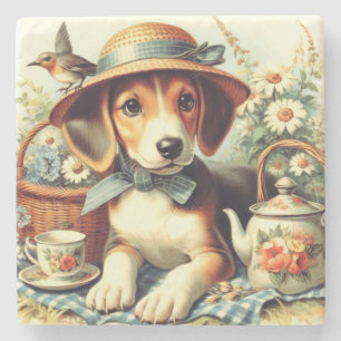 Dessous-de-verre En Pierre Cute Anglais Foxhound Peinture