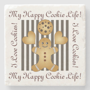 Dessous-de-verre En Pierre Cute Cute Gingerbread Homme Cookie