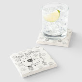 Dessous-de-verre En Pierre Cute English Bull Terrier (Côté)