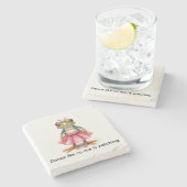 Dessous-de-verre En Pierre Cute Frog en rose. Danse comme personne ne regarde (Côté)