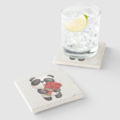 Dessous-de-verre En Pierre Cute Panda (Côté)