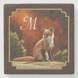Dessous-de-verre En Pierre Cute Red Fox