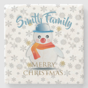 Dessous-de-verre En Pierre Cute Snowman
