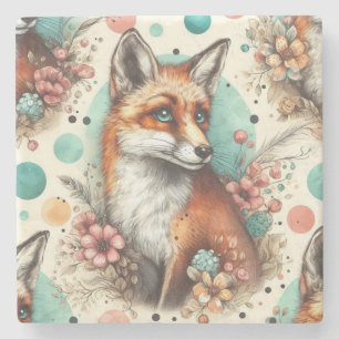 Dessous-de-verre En Pierre Cute Vintage Watercolo Fox peinture