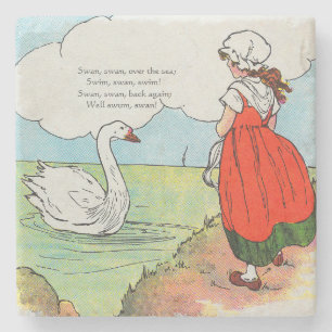 Dessous-de-verre En Pierre Cygne, Cygne au-dessus de la mer Mère Goose Nurser