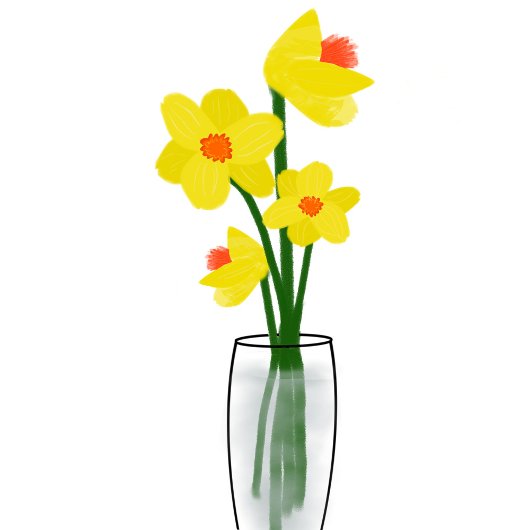 Dessous-de-verre En Pierre Daffodiques de printemps dans le Vase