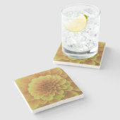 Dessous-de-verre En Pierre Dahlia jaune (Côté)