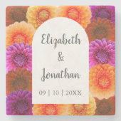 Dessous-de-verre En Pierre Dahlia Mariage d'automne (Devant)