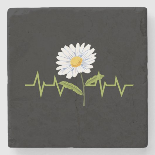 Dessous-de-verre En Pierre Daisy Heartbeat (Devant)
