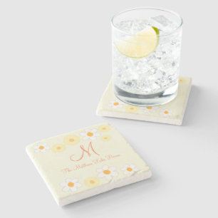 Dessous-de-verre En Pierre Daisy Monogramme