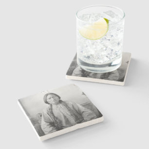 Dessous-de-verre En Pierre Dakota Leader assis Bull Amérindien