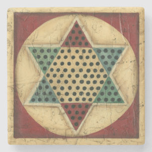 Dessous-de-verre En Pierre Damier chinois vintage par le harpiste d'Ethan